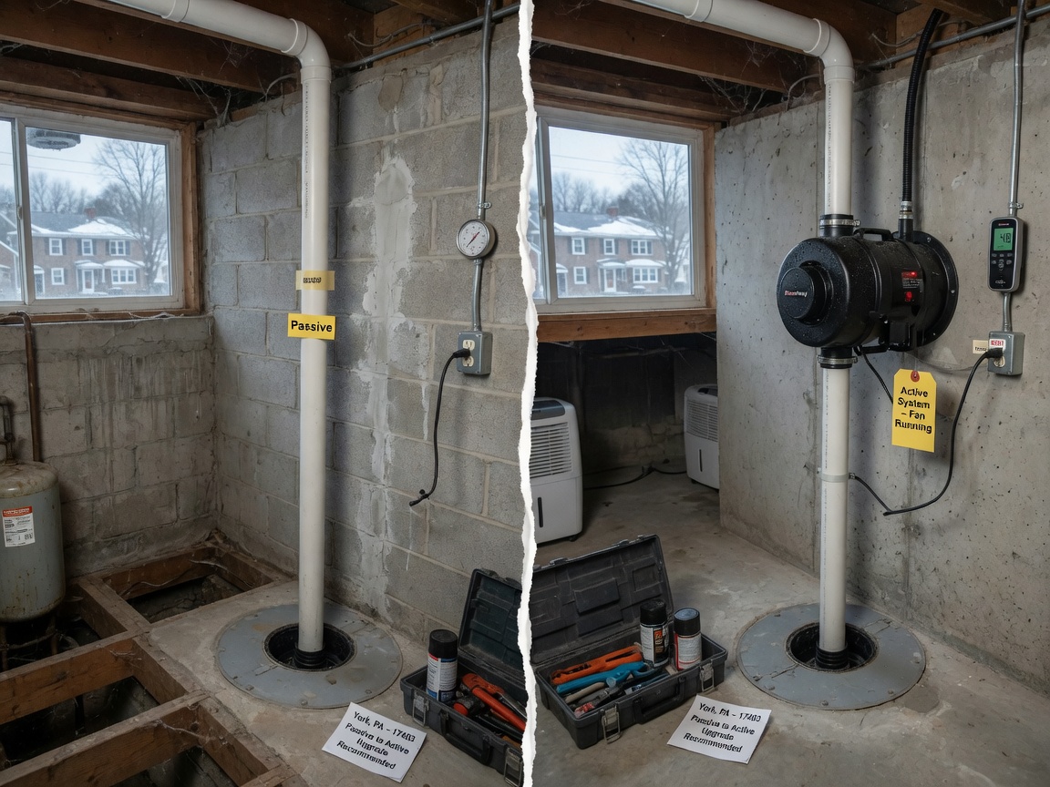 Passive vs. Active Radon Systems: Why Most York County Homes Need the Fan
